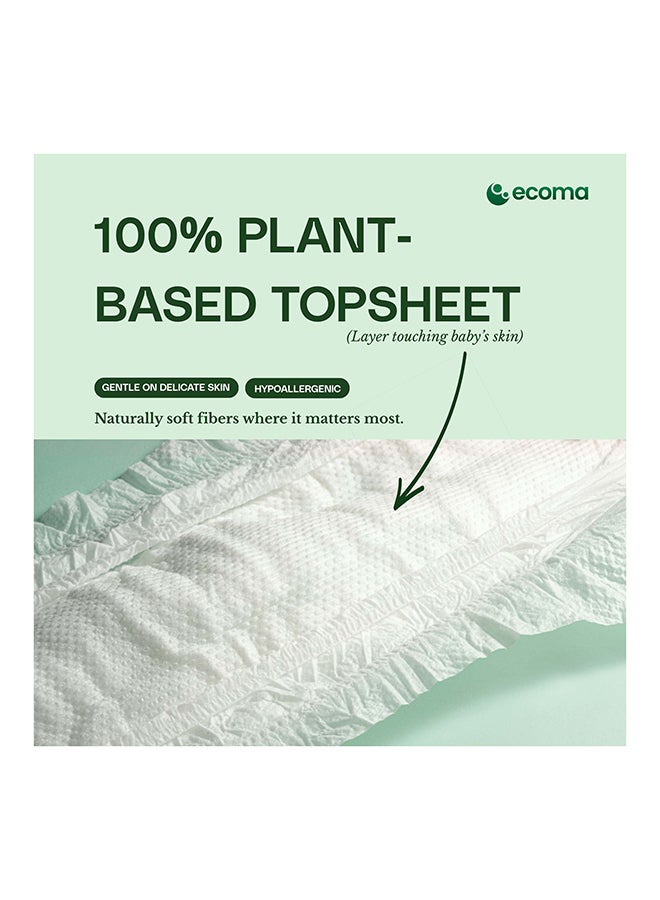 Ecoma حفاضات الأطفال الأساسية الحجم 2 (4–8 كجم) صغيرة | 22 قطعة | 100% قماش علوي نباتي | حماية من التسرب لمدة 12 ساعة | فائقة النعومة، مضادة للحساسية وخالية من الأصباغ | نباتية وصديقة للبيئة - Image 2